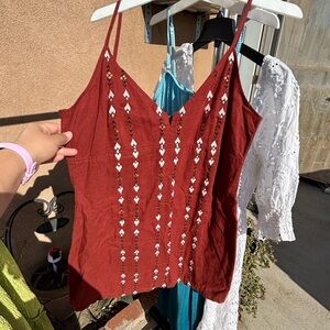 Shyanne Terracotta Camisole with Ivory Detailing